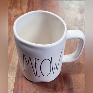🔥RAE DUNN 'Meow' 16oz. White Ceramic Mug Size OS